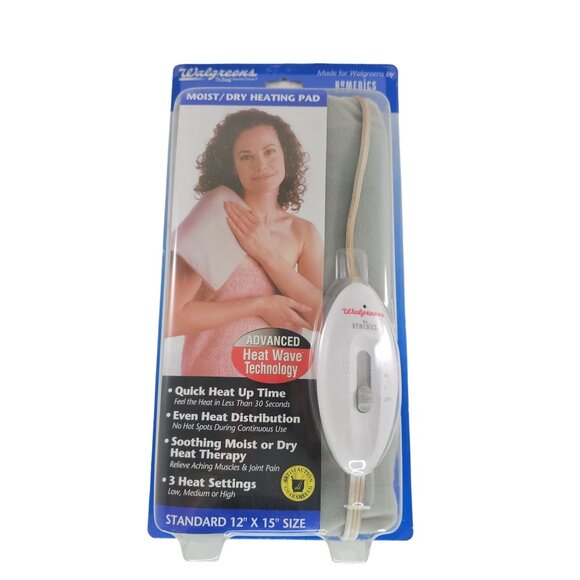 Homedics Walgreens Heating Pad Moist/Dry Heat 12"x15" Standard Size 3 Settings - Picture 1 of 9
